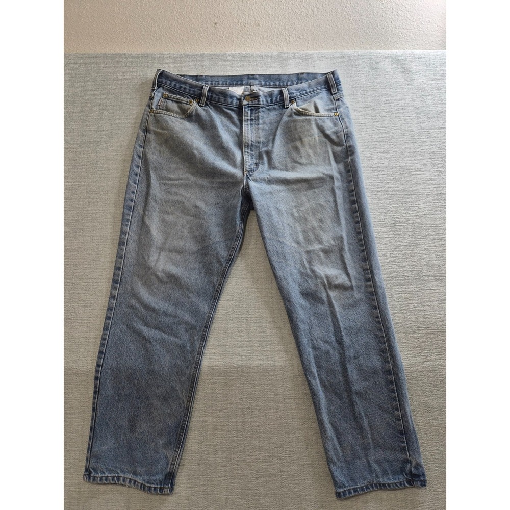 Carhartt Jeans Mens 40x30 Blue Denim Cotton Traditional Fit Straight Leg Outdoor